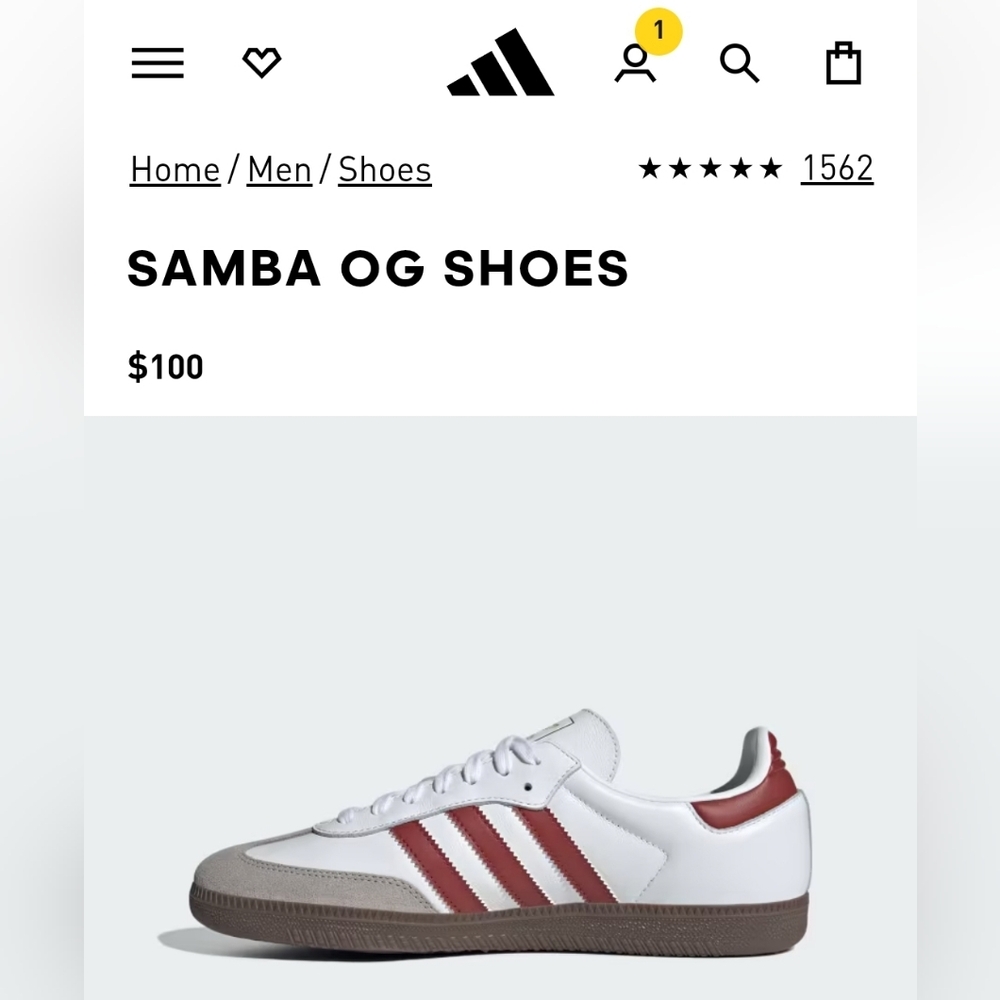 Adidas Samba OG Men's Shoes - White and Red